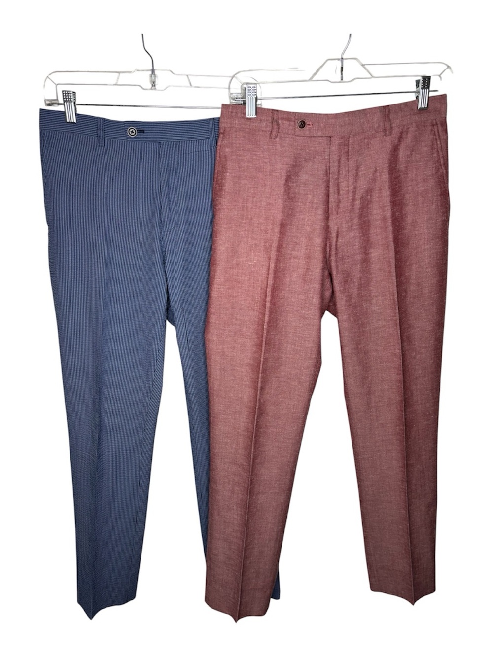 Paisley & Gray Men’s 32x32 Slim Fit Dress Pants Lot of 2 Linen Blend Stripe